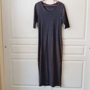 Peruvian Connection Women's Purple Gray Cotton Scoop Neck Sheath Dress Size M